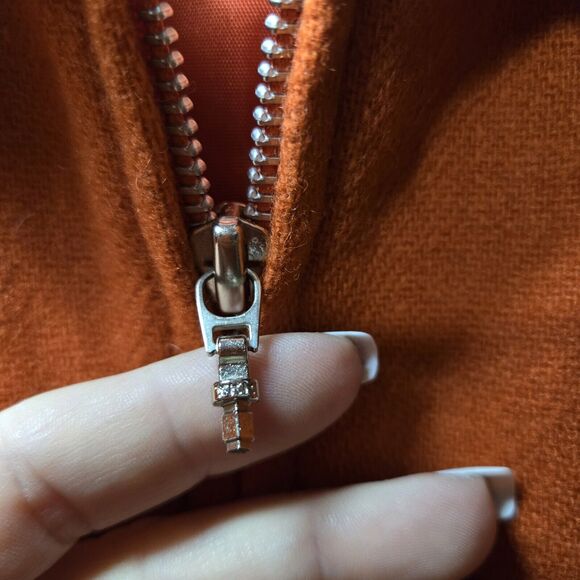 Vintage Maurices 100% Wool Full Zip Coat Womens Orange‎ - Picture 6 of 6